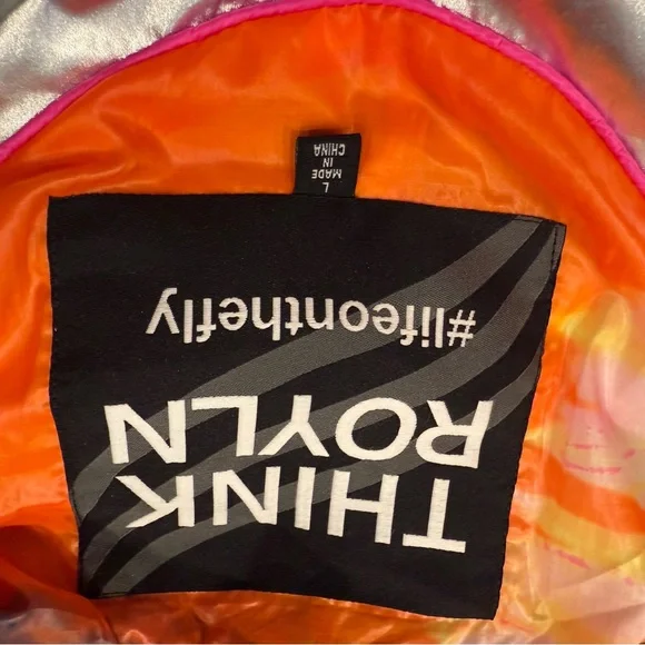 Think Royln L puffer pea coat Colorful Jacket - Picture 3 of 10